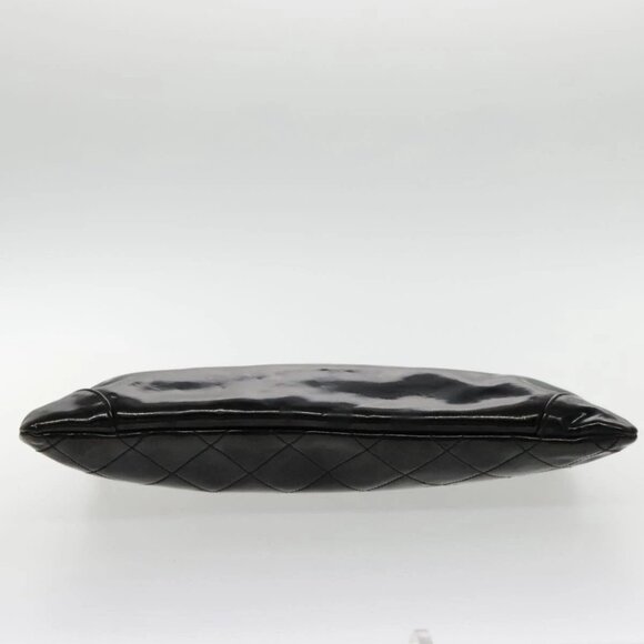 CHANEL Matelasse Chain Shoulder Bag Patent leather Black Silver CC Auth bs18654 - Picture 8 of 16